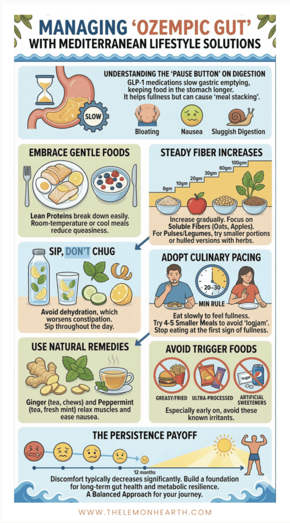 Mediterranean Diet for GLP-1 Nausea infographic