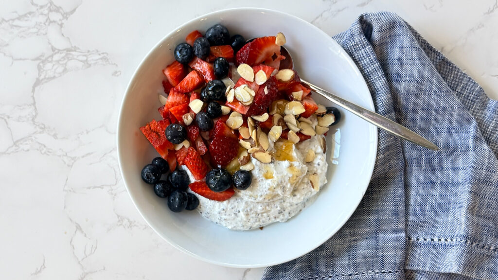whipped protein yogurt bowl