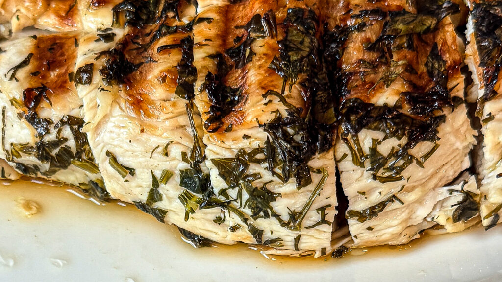 close up of Juicy Lemon Herb Chicken