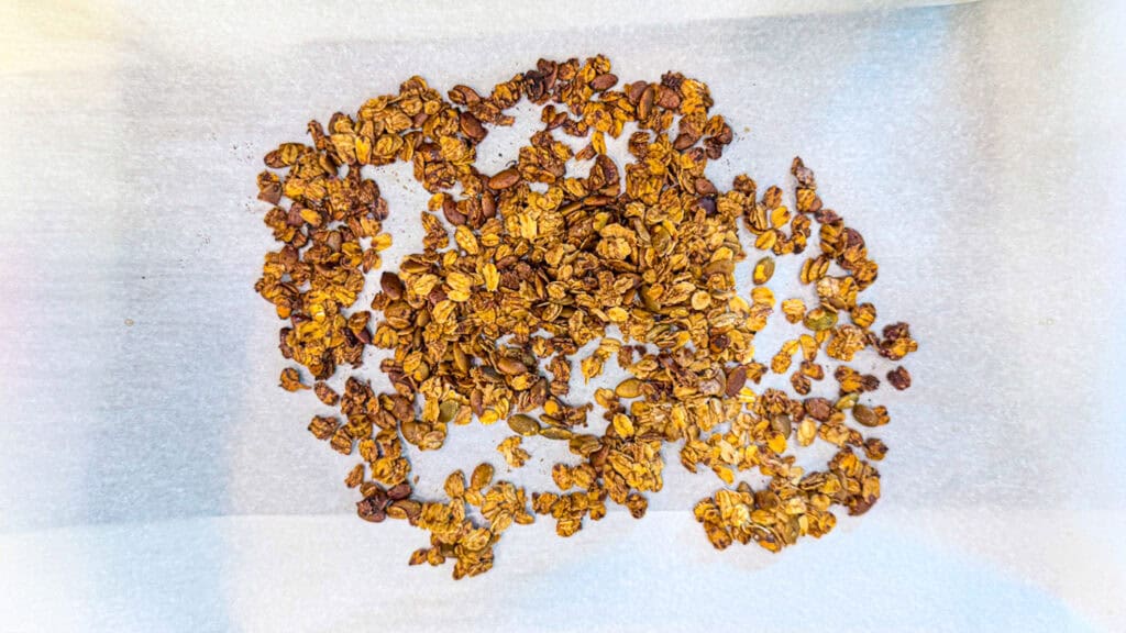 oats, cinnamon, pumpkin seeds cooked