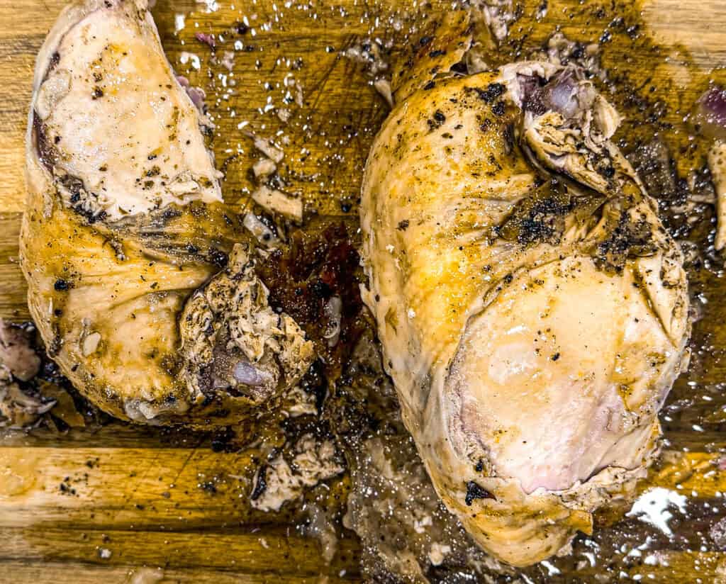 Easy Sumac Roasted Whole Chicken, chicken breasts cut