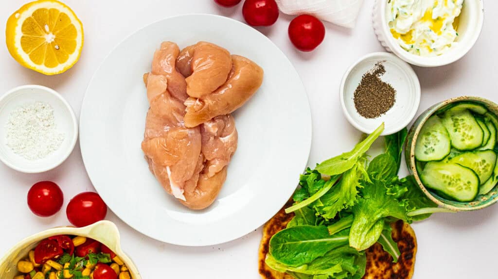 Healthy chicken and vegetable ingredients for nutritious meals.