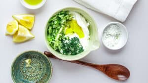 Herb and lemon ingredients for fresh cooking at The Lemon Hearth.